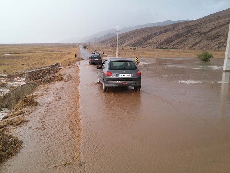 بارش شدید جاده ی دوان کازرون